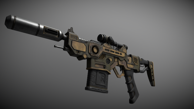 43AssualtRifle Model 3D .c4d .max .obj .3ds .fbx .stl .blend 