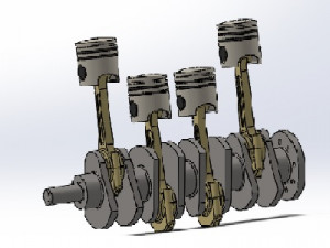 moteur 4 cylindre 3Dプリントモデル
