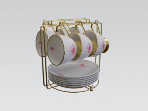 cup set pbr Modelo 3D