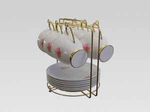 cup set pbr Modelo 3D