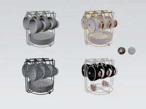 杯子套装 PBR 3D 模型