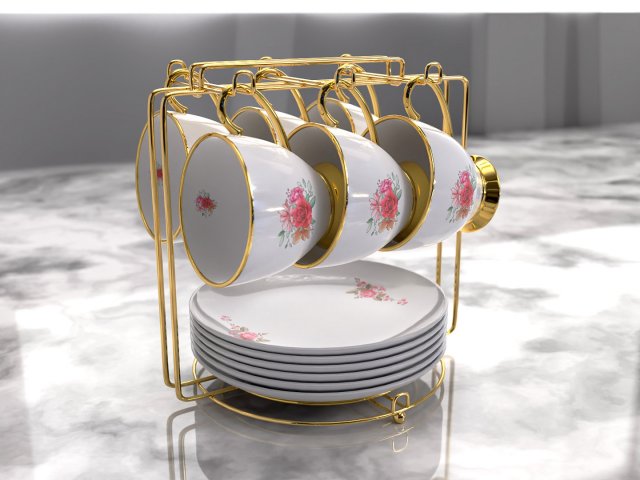 cup set pbr Modelo 3D .c4d .max .obj .3ds .fbx .stl .blend 
