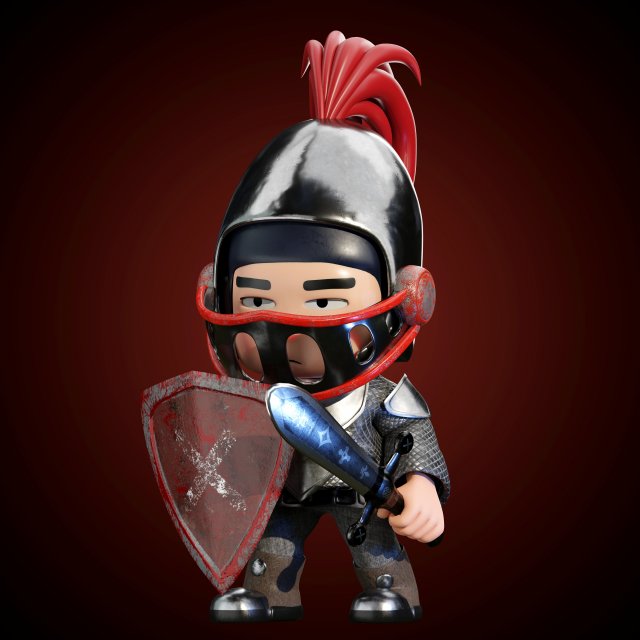 Little Warrior Niko 3D Model .c4d .max .obj .3ds .fbx .stl .blend 