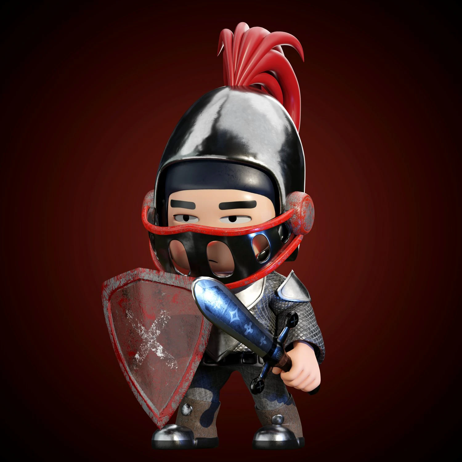 Little Warrior Niko 3D Model .c4d .max .obj .3ds .fbx .stl .blend 