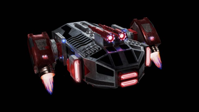 Alpha-V1 Spacecraft 3D Model .c4d .max .obj .3ds .fbx .stl .blend 