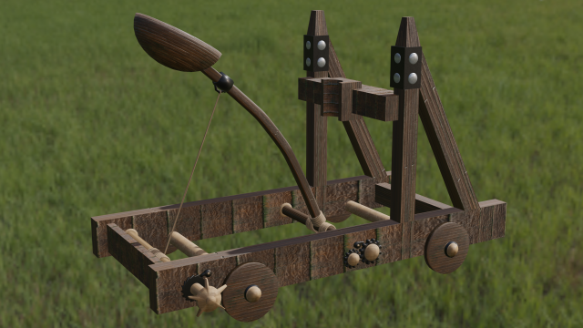 medieval catapult Model 3D .c4d .max .obj .3ds .fbx .stl .blend 