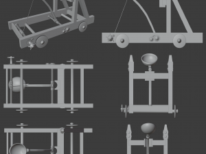 medieval catapult Model 3D