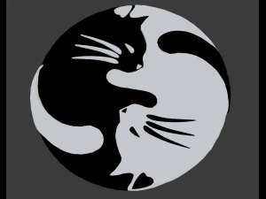 Инь Ян кот 3D Модель