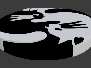 ying yang cat 3D 模型