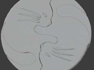 ying yang cat 3D 模型