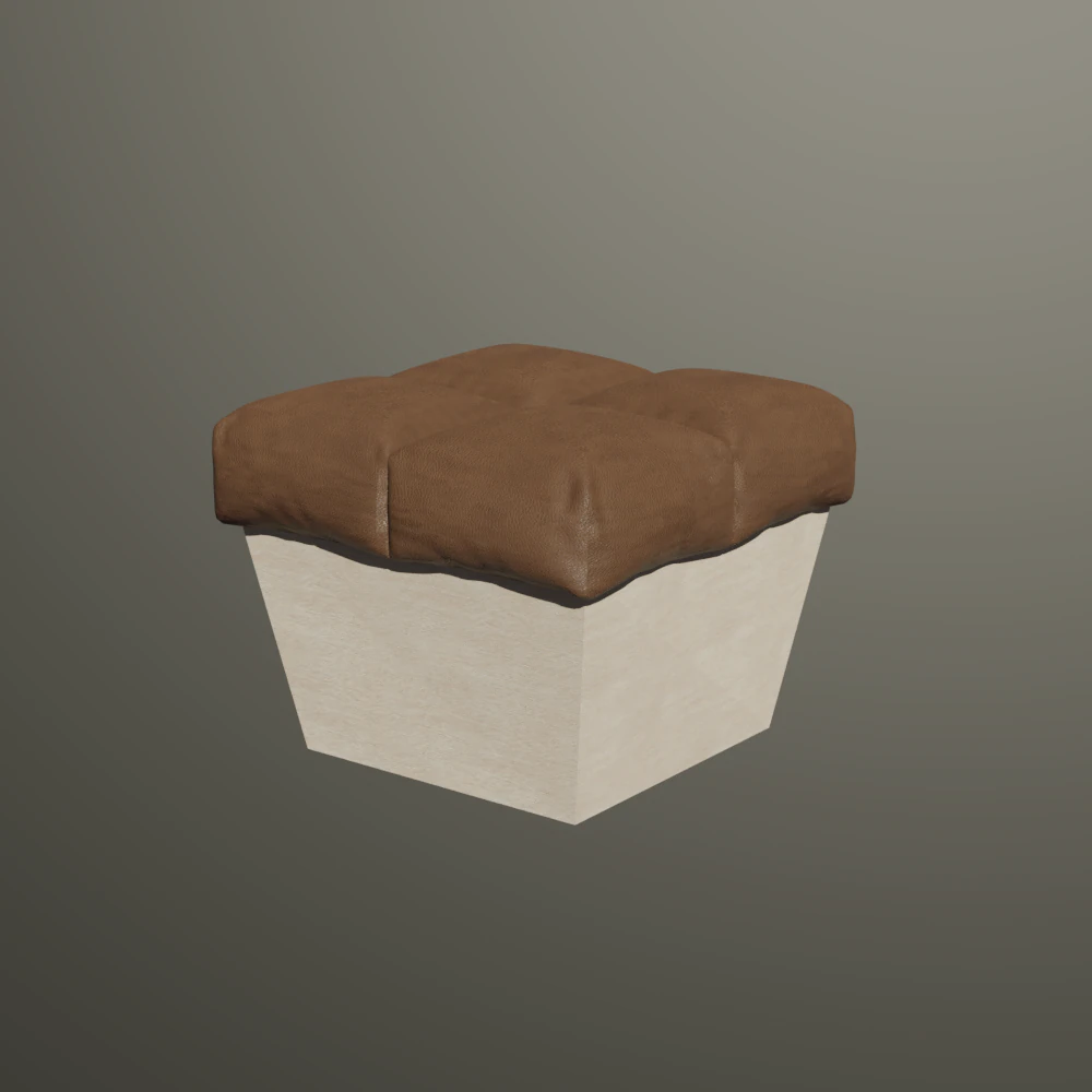 pouf 3D Model .c4d .max .obj .3ds .fbx .stl .blend 