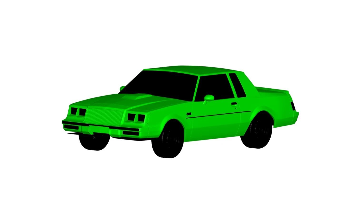 buick regal 1987 3D Model .c4d .max .obj .3ds .fbx .stl .blend