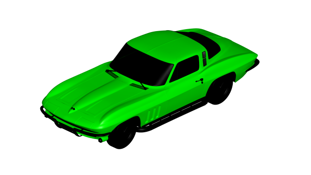 chevrolet corvette stingray 1965 3D Model .c4d .max .obj .3ds .fbx .stl .blend 