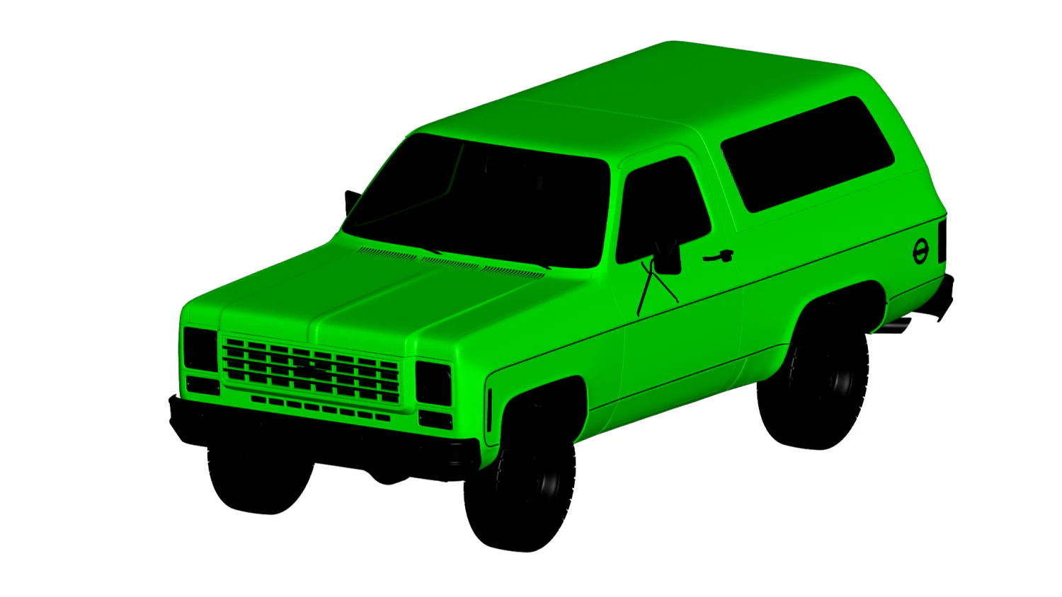 chevrolet blazer 1976 3D Model .c4d .max .obj .3ds .fbx .stl .blend 