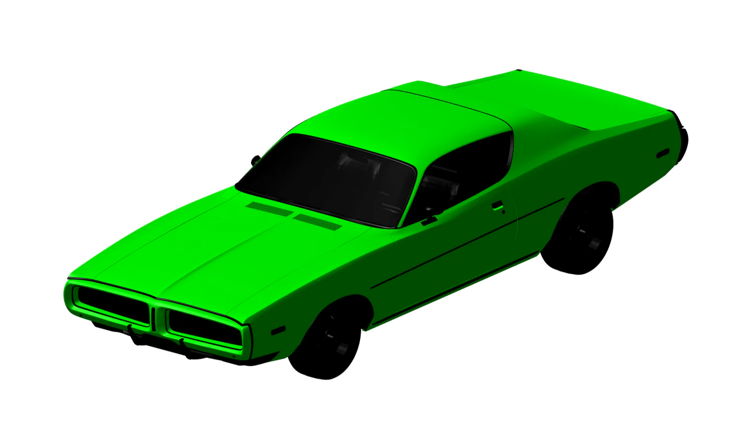 dodge charger 1972 3D Model .c4d .max .obj .3ds .fbx .stl .blend 