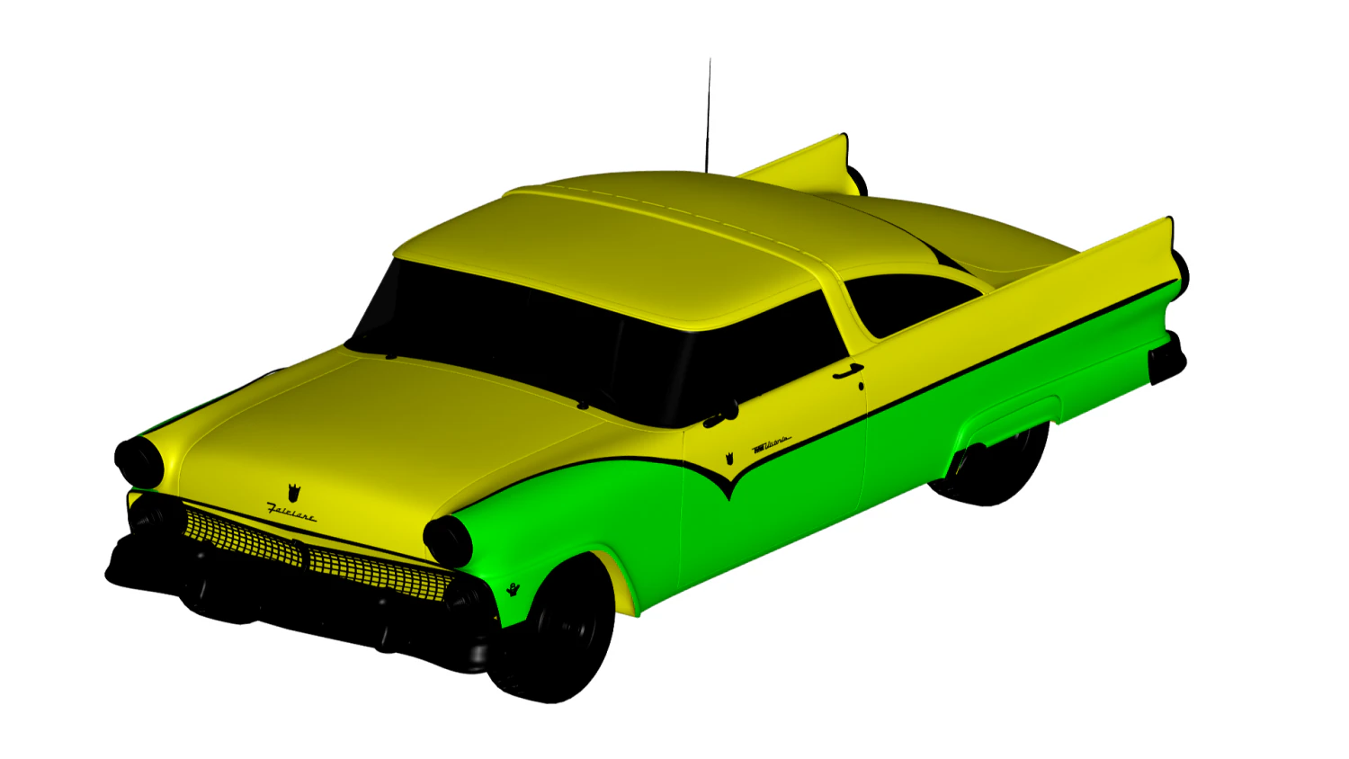 crown victoria 1955 3D Model .c4d .max .obj .3ds .fbx .stl .blend