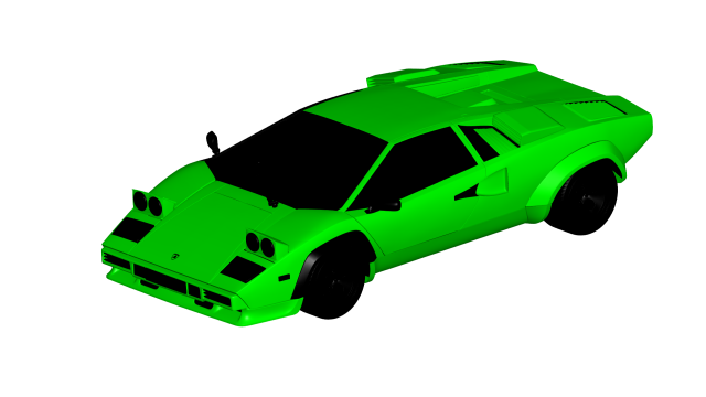 lambo countach 1985 3D Model .c4d .max .obj .3ds .fbx .stl .blend 