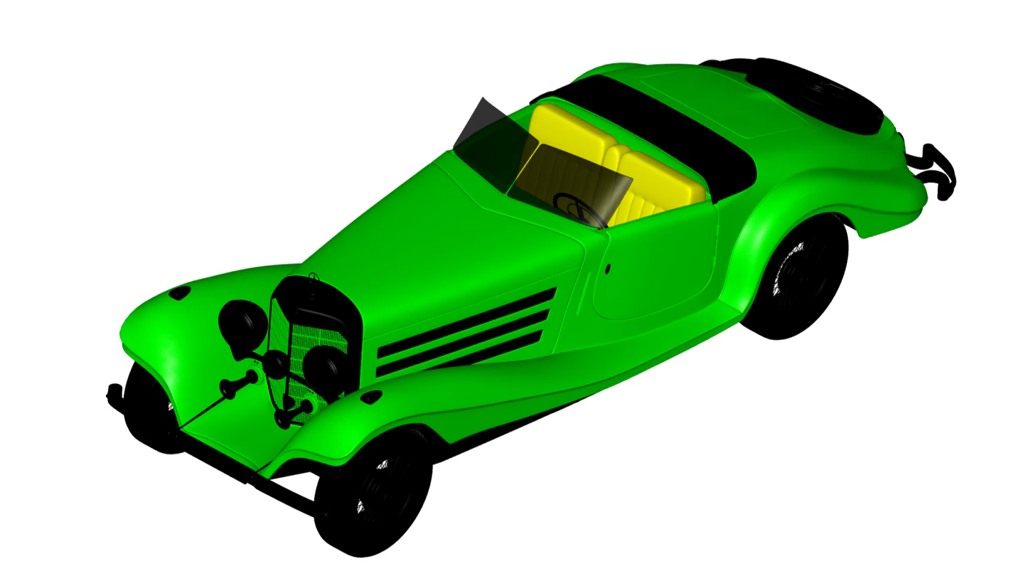 mercedes benz 540 roadster 1936 3D Model .c4d .max .obj .3ds .fbx .stl .blend