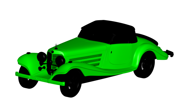 mercedes benz 500k roadster 1936 3D Model .c4d .max .obj .3ds .fbx .stl .blend 
