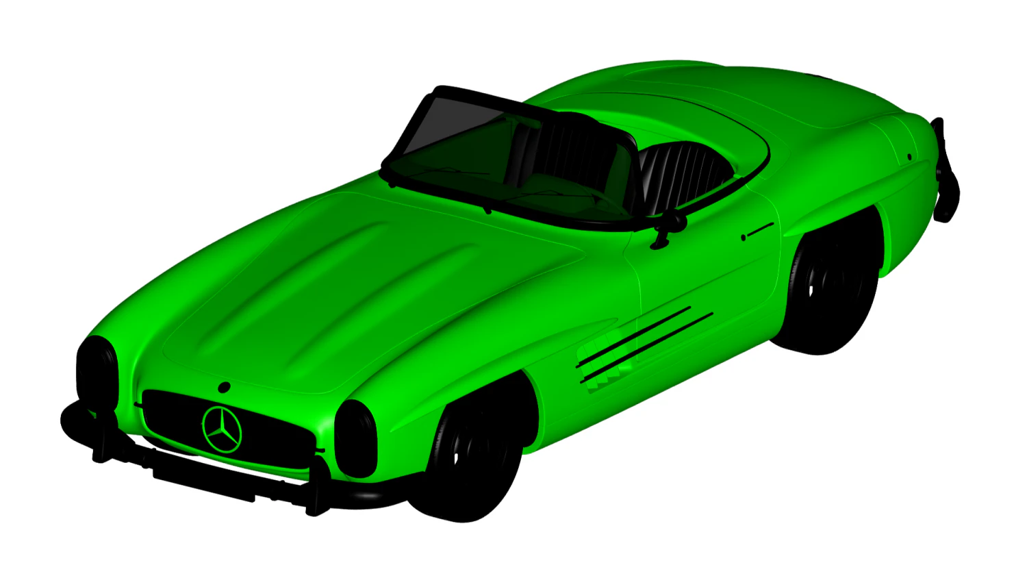 mercedes benz 300 sl 1957 3D Model .c4d .max .obj .3ds .fbx .stl .blend 