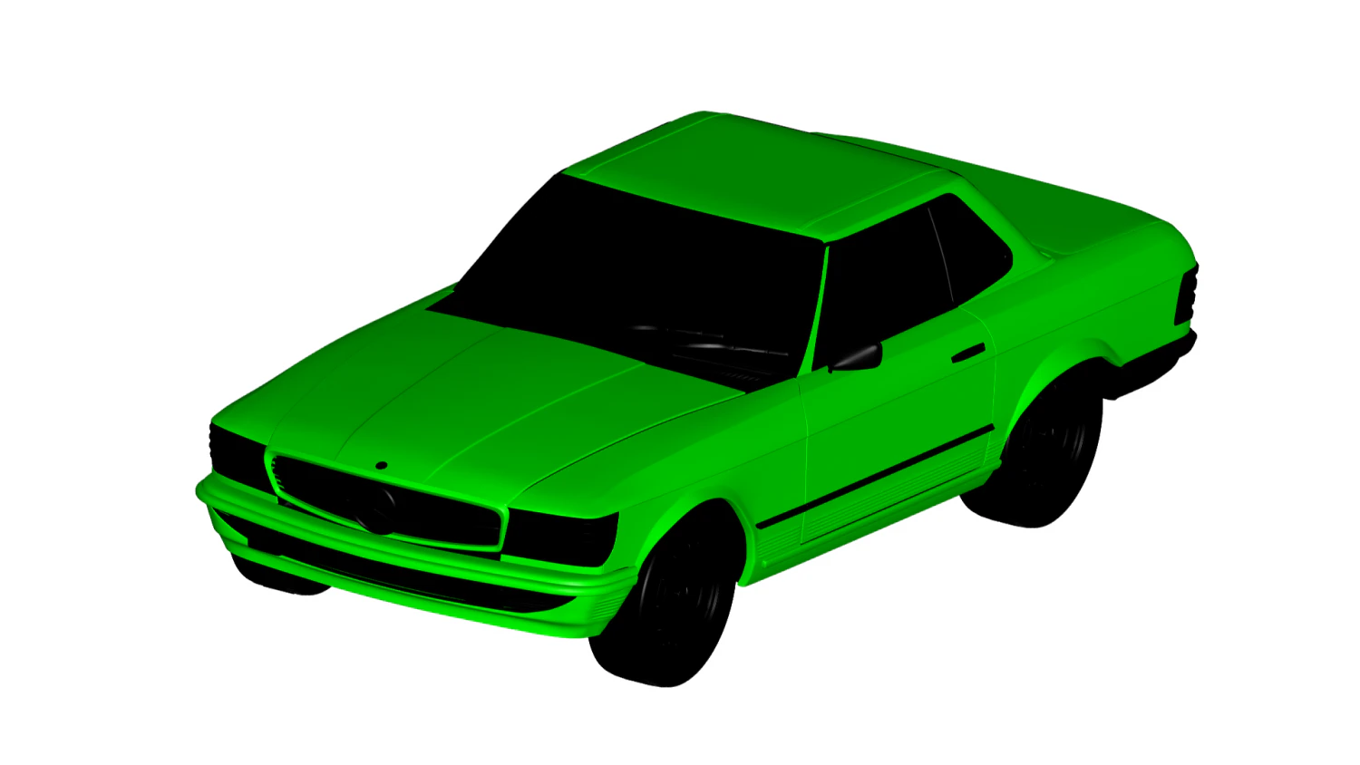 mercedes benz sl coupe 1972 3D Model .c4d .max .obj .3ds .fbx .stl .blend 
