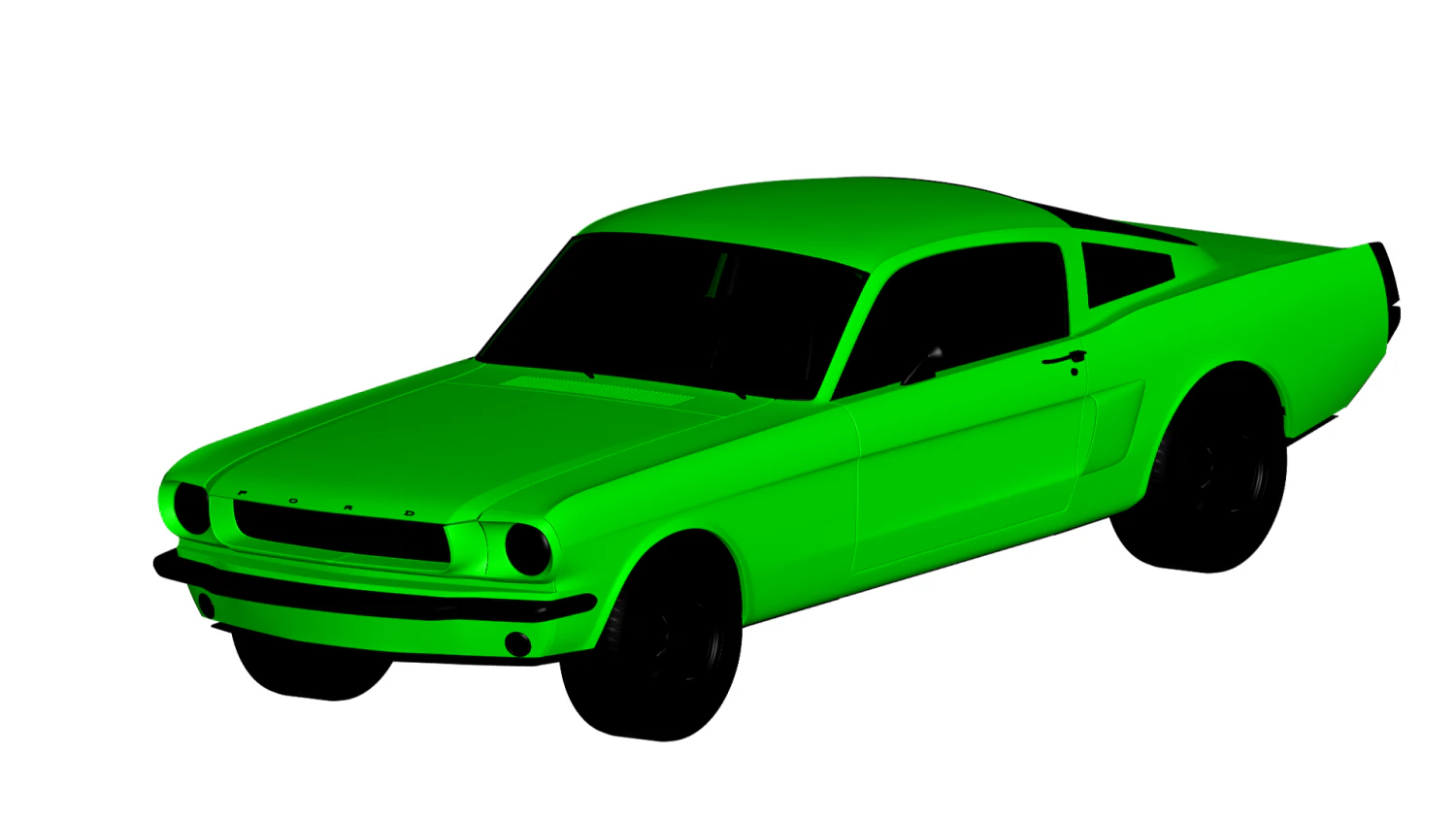 mustang 1965 3D Model .c4d .max .obj .3ds .fbx .stl .blend 