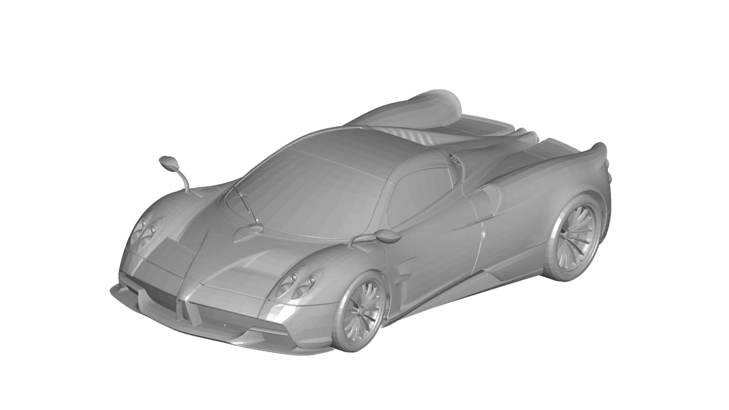 pagani huayra roadster 2017 3D Model .c4d .max .obj .3ds .fbx .stl .blend