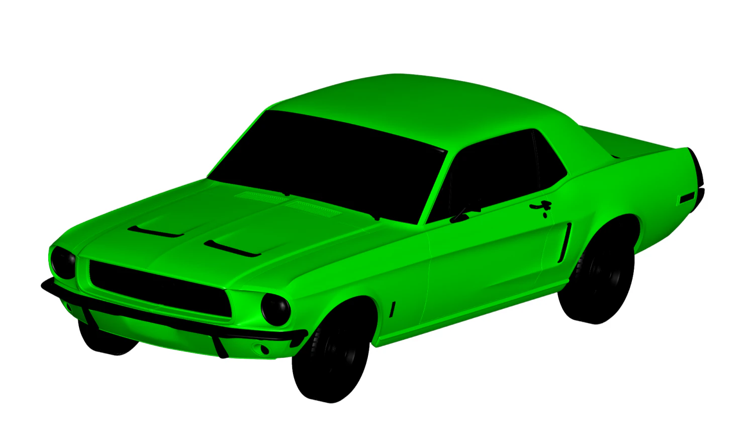 mustang 1968 3D Model .c4d .max .obj .3ds .fbx .stl .blend 