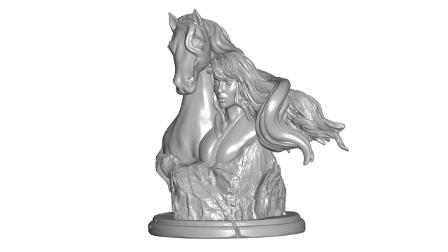 woman and horse sculpture 3D-Modell .c4d .max .obj .3ds .fbx .stl .blend 