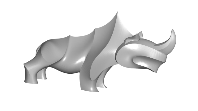 rhino sculpture 3D Model .c4d .max .obj .3ds .fbx .stl .blend 