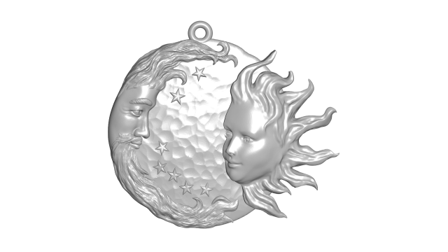 sun and moon relief 3D Model .c4d .max .obj .3ds .fbx .stl .blend 
