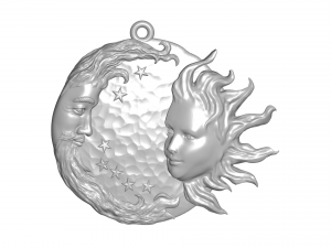 sun and moon relief 3Dモデル