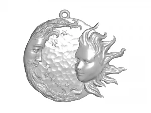 sollievo dal sole e dalla luna Modello 3D