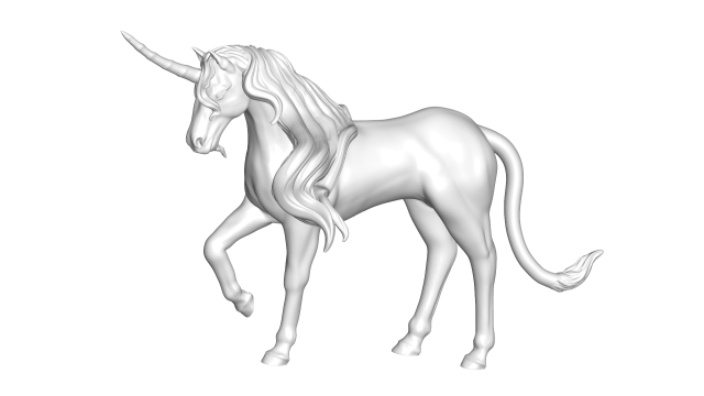 unicorn sculpture 3D Model .c4d .max .obj .3ds .fbx .stl .blend 
