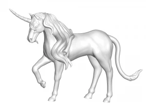 patung unicorn Model 3D
