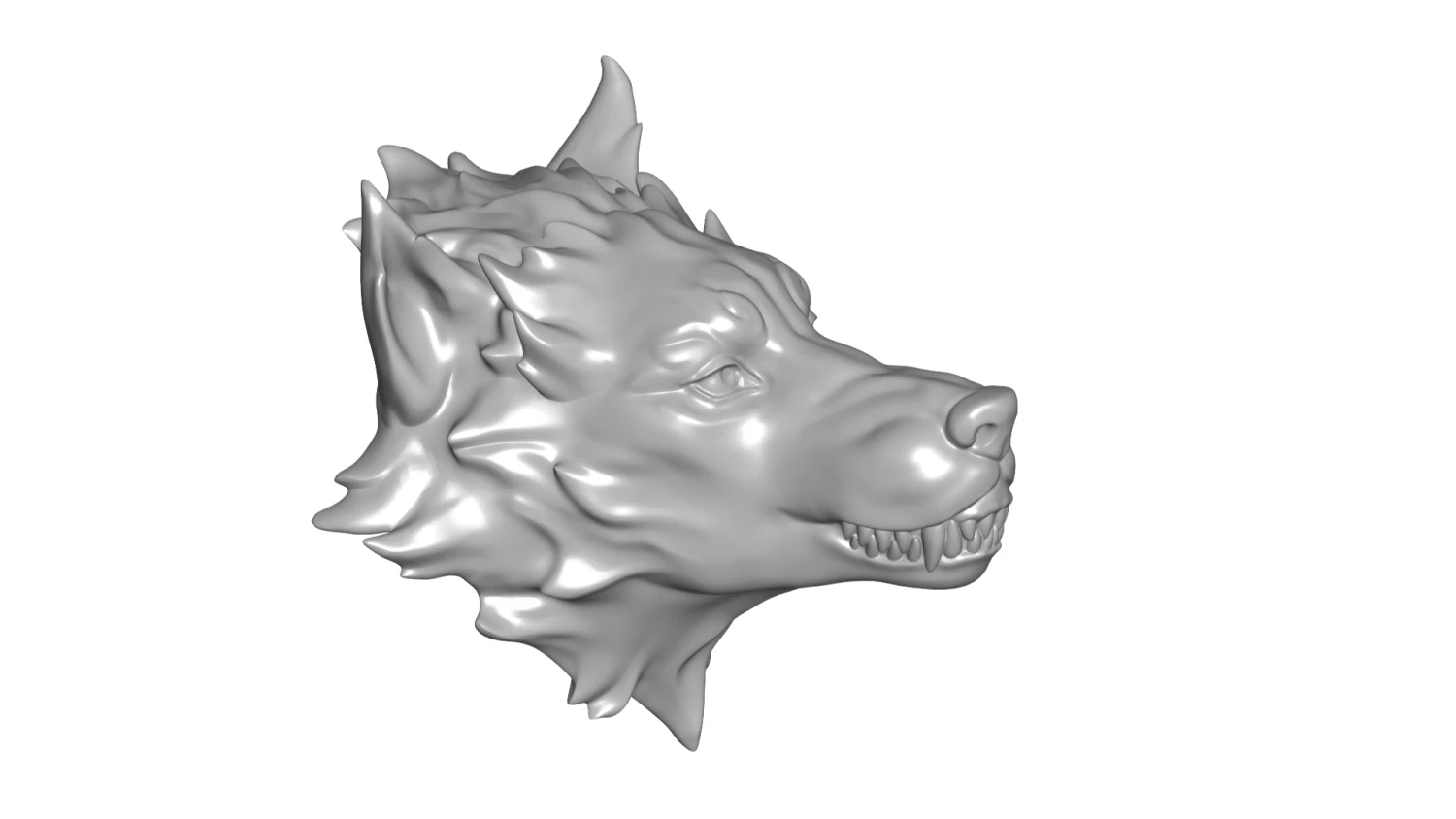 wolf sculpture 3D Model .c4d .max .obj .3ds .fbx .stl .blend 