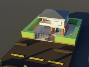 low poly bungalow 3D Model