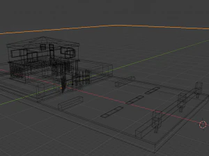 low poly bungalow 3D Model