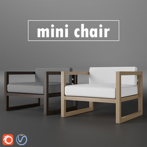 Mini chair 3D Модель .c4d .max .obj .3ds .fbx .stl .blend 