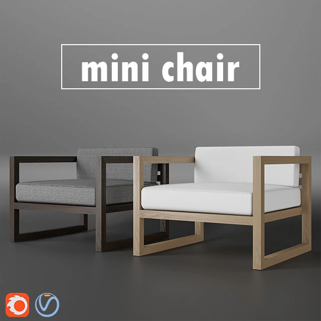 Mini chair 3D Model .c4d .max .obj .3ds .fbx .stl .blend 