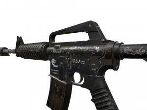 battle worn m4a1 carbine Modelo 3D