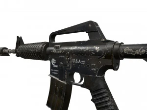 carabina m4a1 usada en batalla Modelo 3D