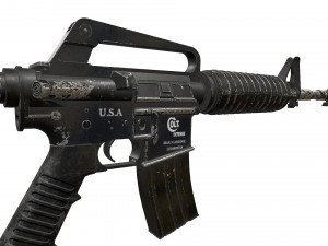 battle worn m4a1 carbine Modelo 3D