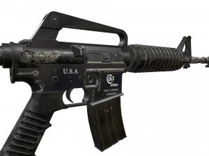 carabina m4a1 usada en batalla Modelo 3D