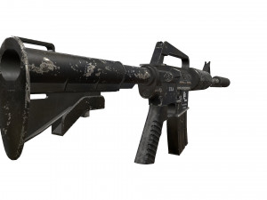 battle worn m4a1 carbine Modelo 3D