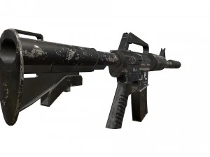 carabina m4a1 usada en batalla Modelo 3D