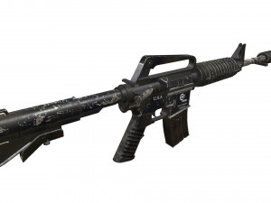 battle worn m4a1 carbine Modelo 3D