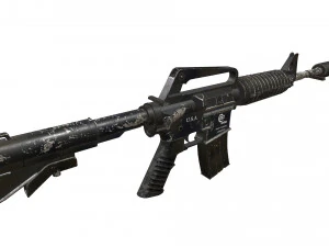 carabina m4a1 usada en batalla Modelo 3D