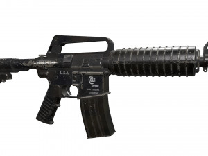 battle worn m4a1 carbine Modelo 3D