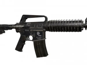 carabina m4a1 usada en batalla Modelo 3D